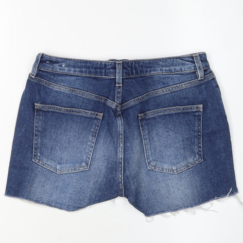 Fat Face Women's Blue 8 Cut-Off Denim Shorts