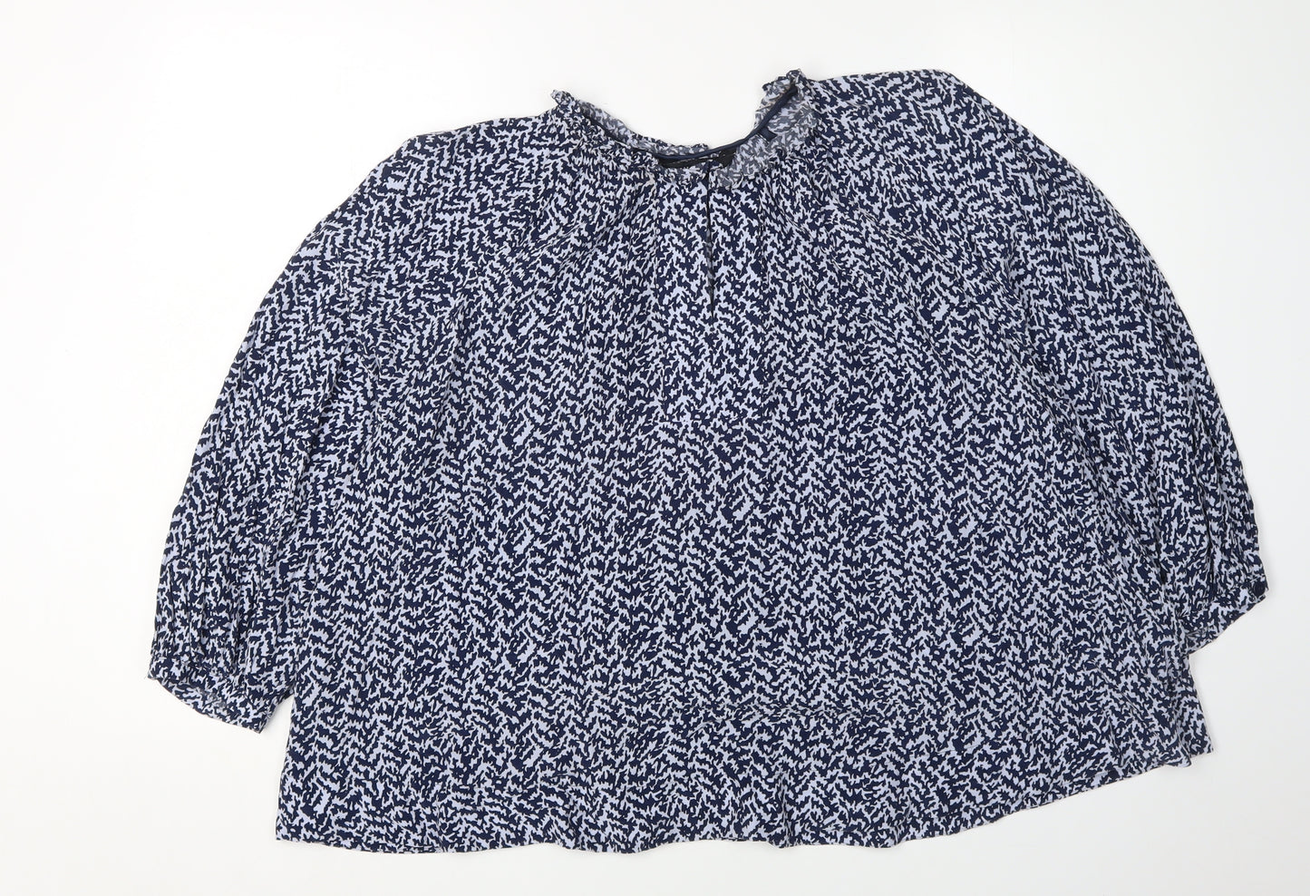 Whistles Women's Blue Patterned Blouse UK 12