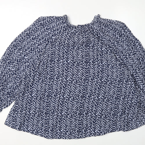 Whistles Women's Blue Patterned Blouse UK 12