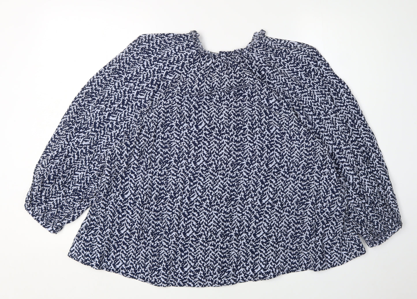 Whistles Women's Blue Patterned Blouse UK 12