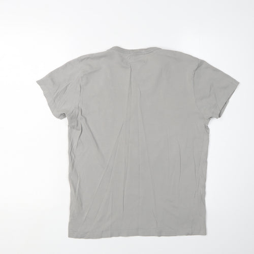 Jack & Jones Grey Cotton T-Shirt, Men's S, Graphic Print
