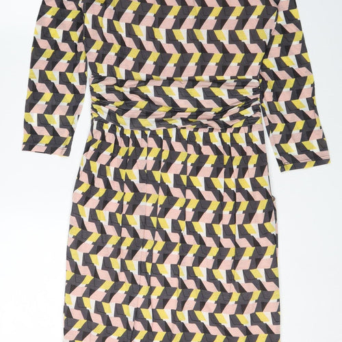 Boden Women's Multicolour Size 8 Geometric Sheath Dress