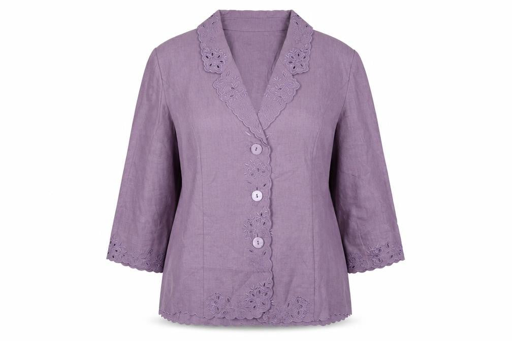 Front view of Eastex Women's Purple Suit Jacket, size 12