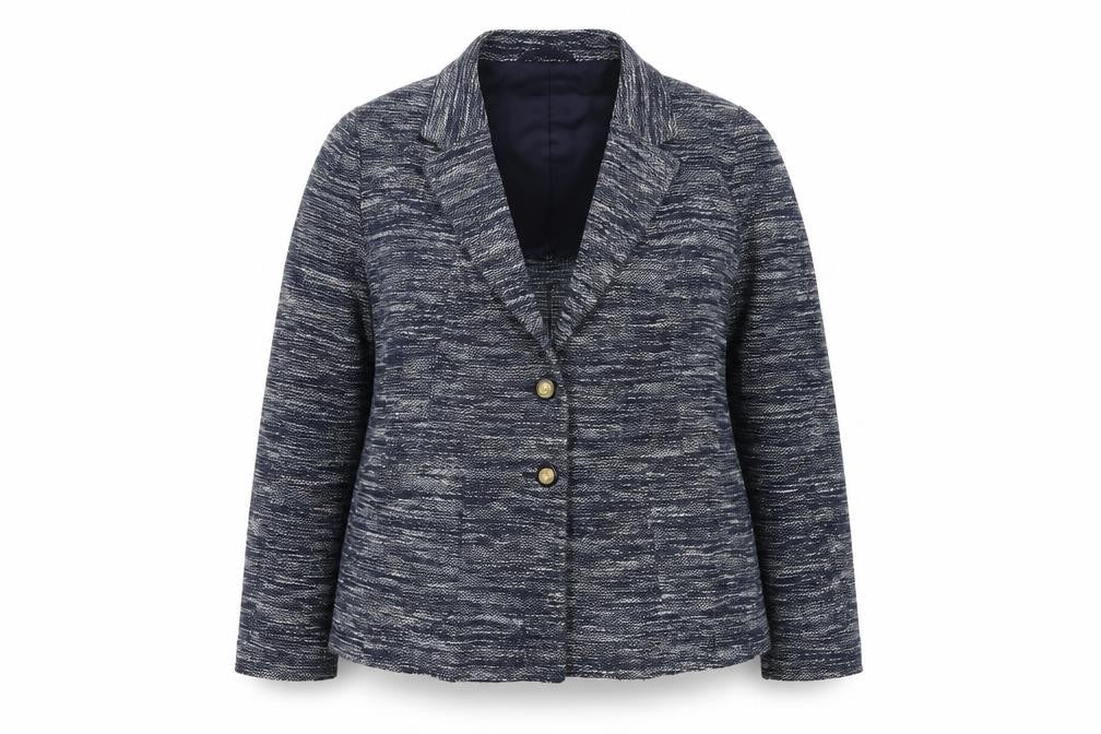 Front view of Viyella Women's Blue Blazer, size 18, Lined Casual Classic