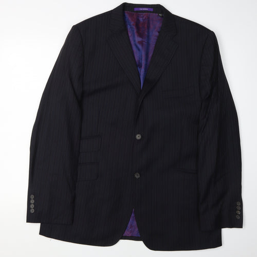 Ted Baker Men's Blue Striped Blazer 42R Wool Formal