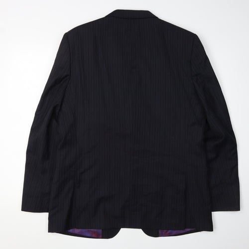 Ted Baker Men's Blue Striped Blazer 42R Wool Formal