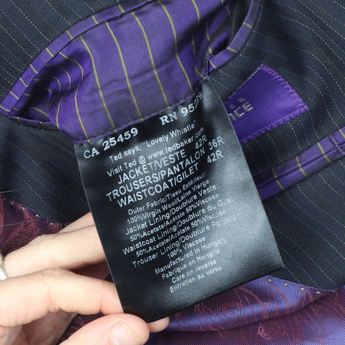 Ted Baker Men's Blue Striped Blazer 42R Wool Formal