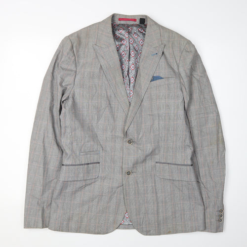 Ted Baker Men's Grey Check Blazer Size 3 - Stylish Elegance