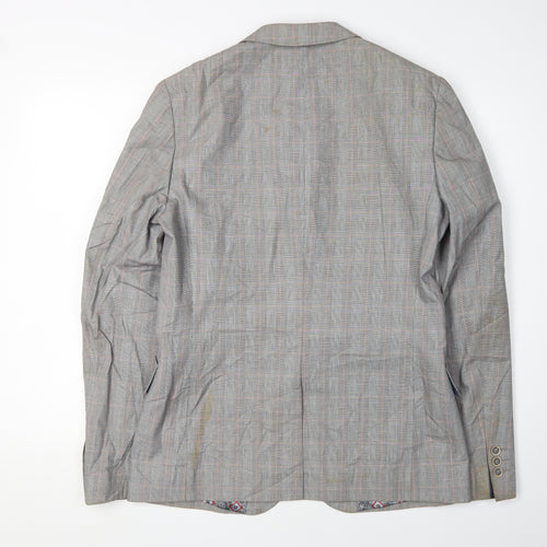 Ted Baker Men's Grey Check Blazer Size 3 - Stylish Elegance