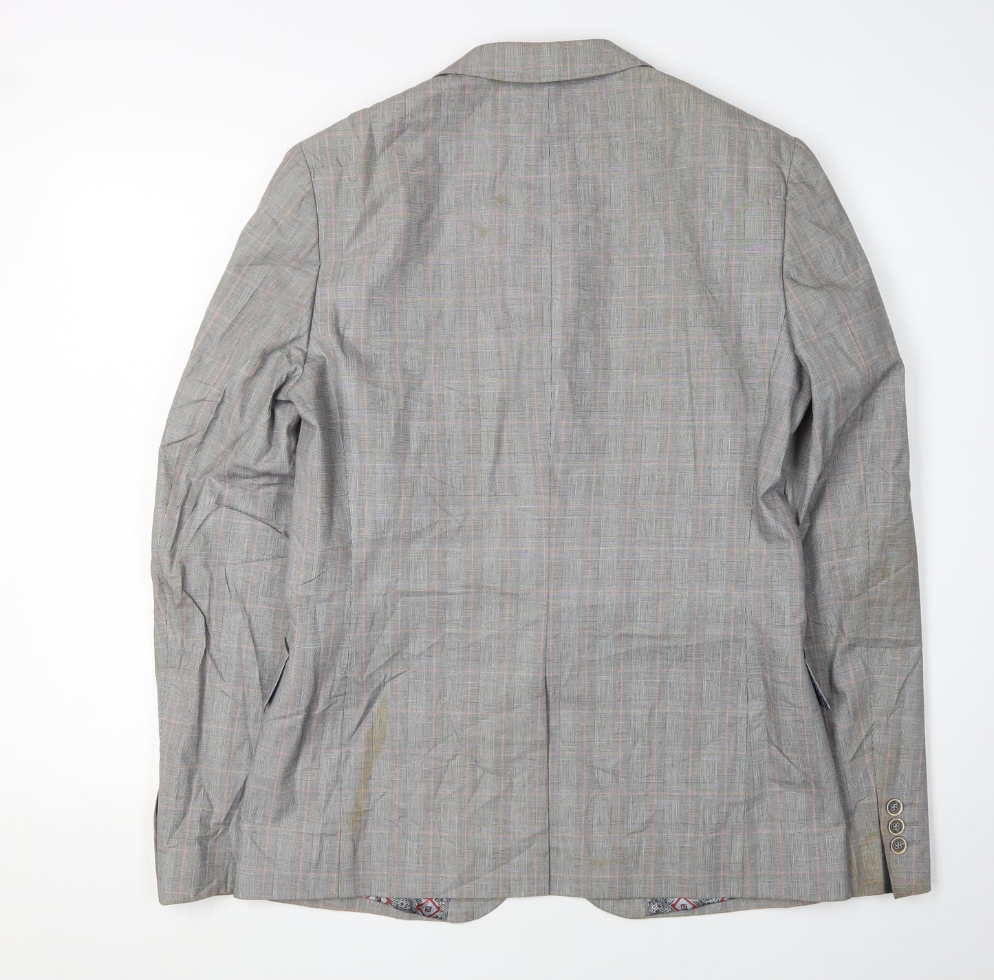 Ted Baker Men's Grey Check Blazer Size 3 - Stylish Elegance