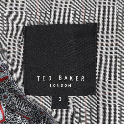 Ted Baker Men's Grey Check Blazer Size 3 - Stylish Elegance