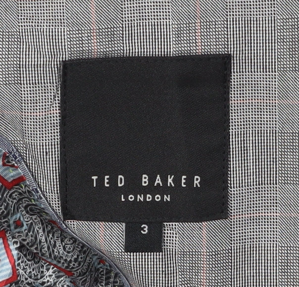 Ted Baker Men's Grey Check Blazer Size 3 - Stylish Elegance