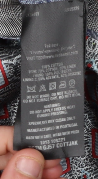 Ted Baker Men's Grey Check Blazer Size 3 - Stylish Elegance