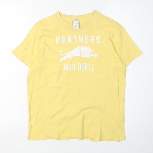 Abercrombie Boys Yellow Graphic T-Shirt, Size L, Regular Fit