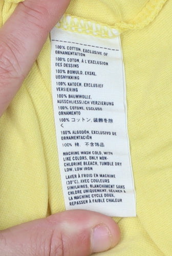 Abercrombie Boys Yellow Graphic T-Shirt, Size L, Regular Fit