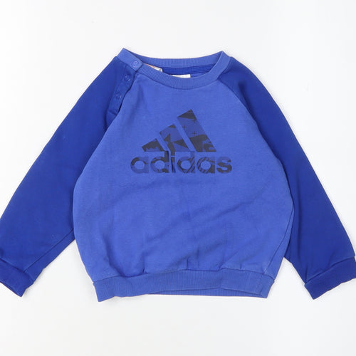 Adidas Unisex Baby Blue Sports Jumper Pullover 12-18 Months