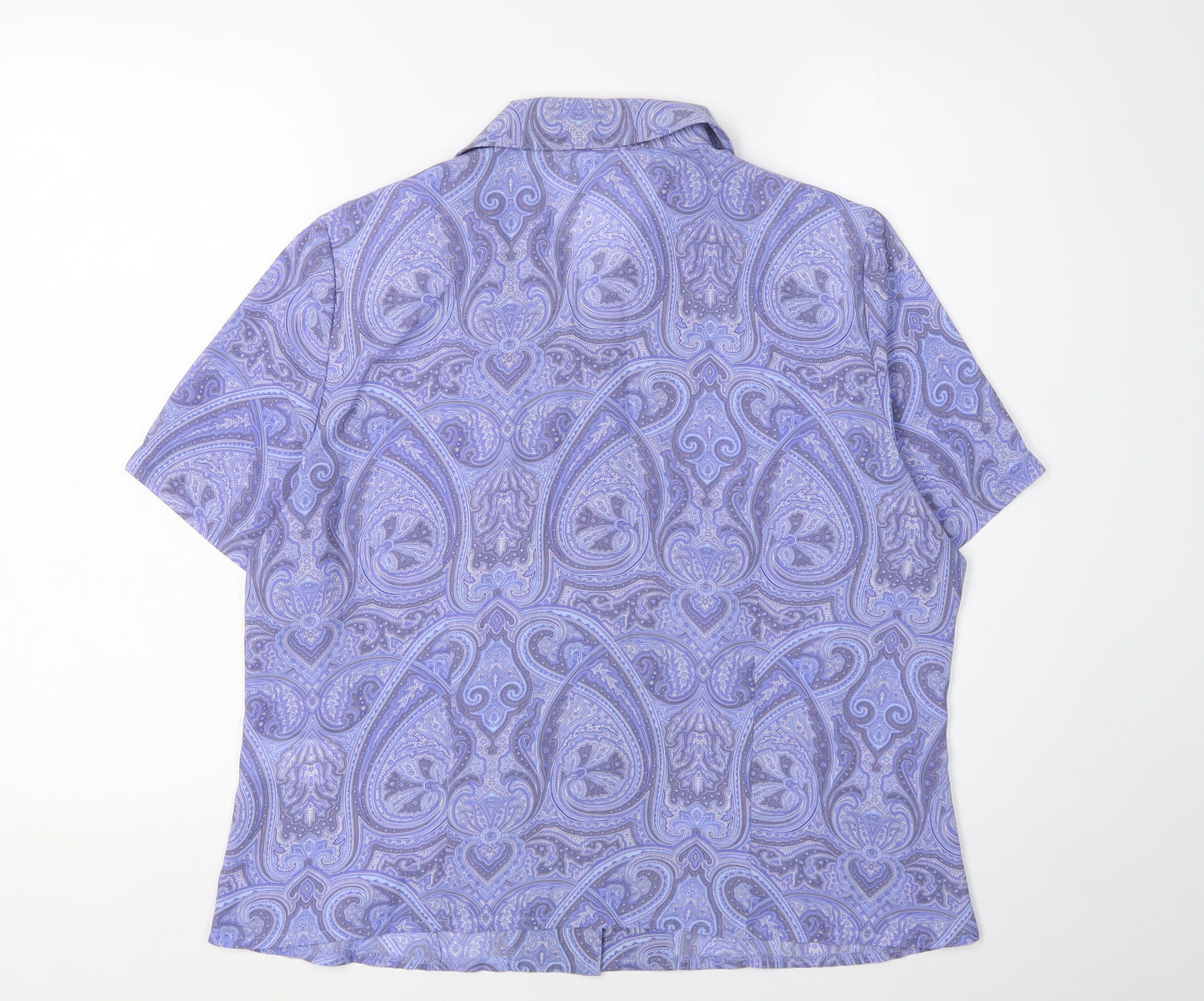 Eastex Women's Purple Paisley Short Sleeve Blouse