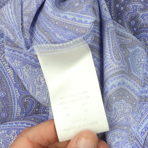 Eastex Women's Purple Paisley Short Sleeve Blouse