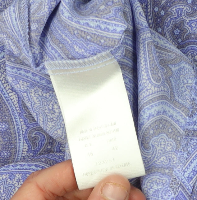 Eastex Women's Purple Paisley Short Sleeve Blouse