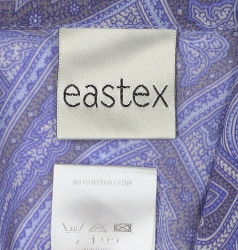Eastex Women's Purple Paisley Short Sleeve Blouse