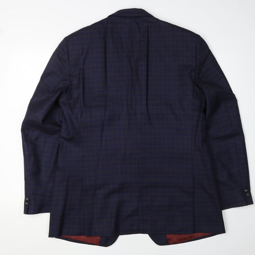 Magee Men's Blue Check Blazer, Size 42, Winter Classic