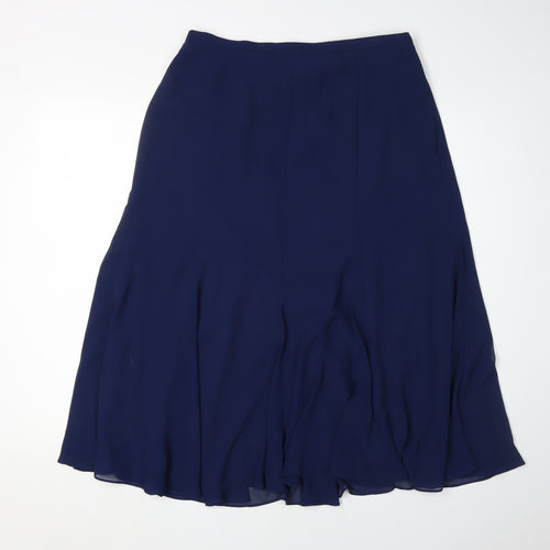 Jacques Vert Women's Blue Flare Midi Skirt, Size 14