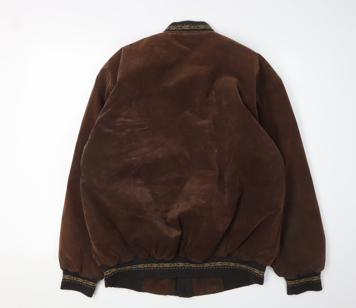 Kaith Men's Brown Suede Bomber Jacket L - Vintage Style