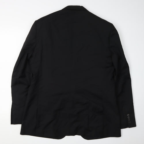 Jaeger Men's Black 44 Long Wool Blazer