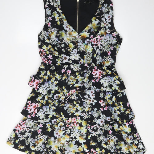 Ted Baker Women’s Floral A-Line Dress, Size 4, Black Multicoloured