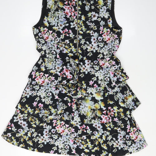 Ted Baker Women’s Floral A-Line Dress, Size 4, Black Multicoloured
