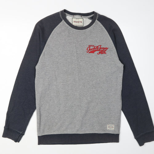 Jack & Jones Men's Grey Pullover Sweatshirt, Size S