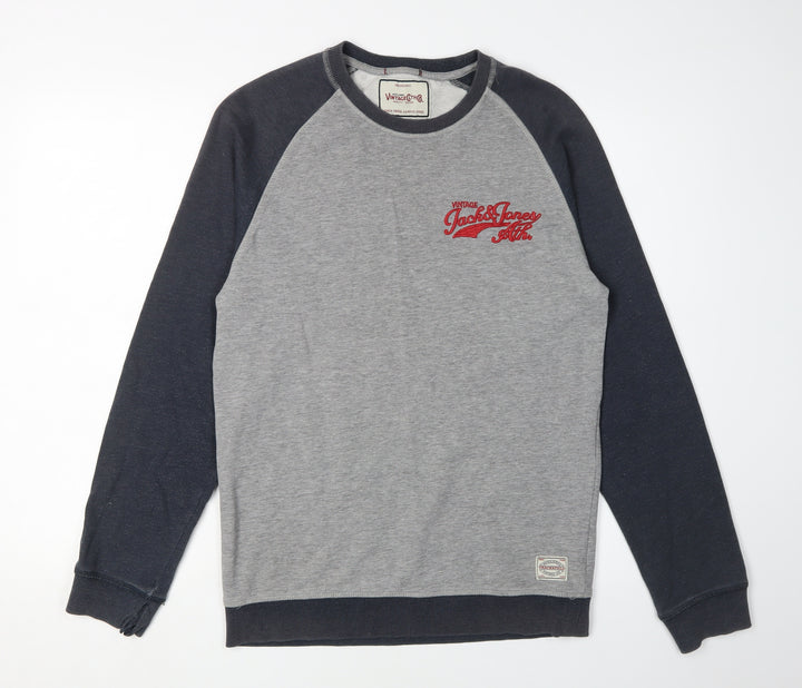 Jack & Jones Men's Grey Pullover Sweatshirt, Size S