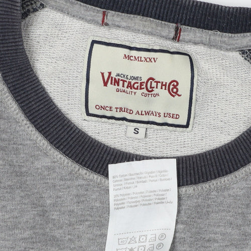 Jack & Jones Men's Grey Pullover Sweatshirt, Size S