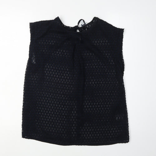 Jigsaw Women's Black Sleeveless Blouse, Size 10 - Casual