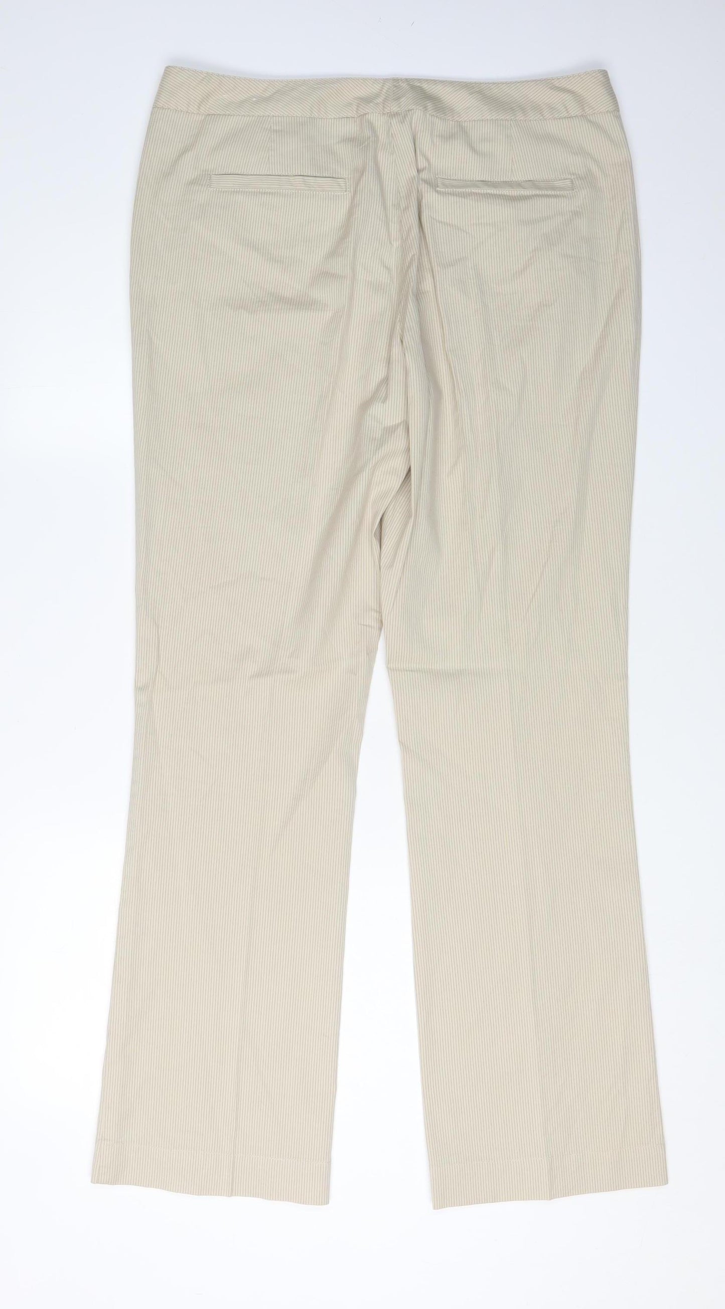 Laura Ashley Women's Beige Straight Dress Pants - Size 14
