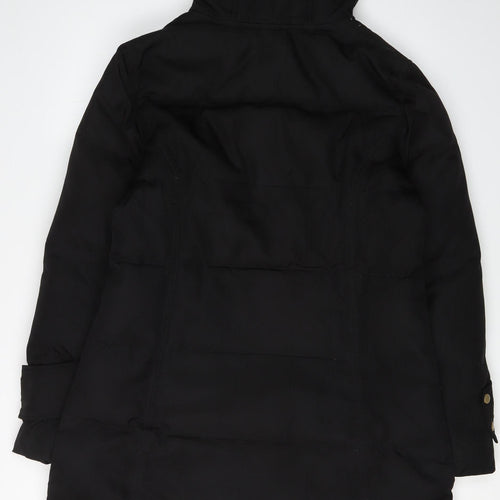 Calvin Klein Women's Black Long Puffer Jacket Hooded M