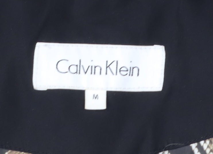 Calvin Klein Women's Black Long Puffer Jacket Hooded M