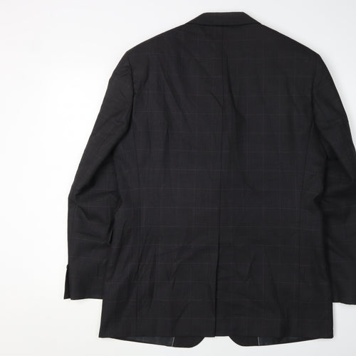 Moss Men's Black Plaid Suit Jacket 40R Regular Fit