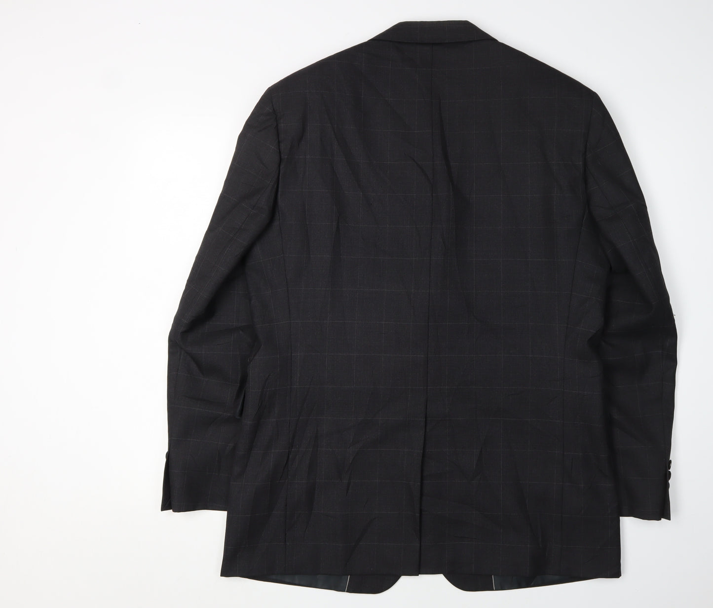 Moss Men's Black Plaid Suit Jacket 40R Regular Fit