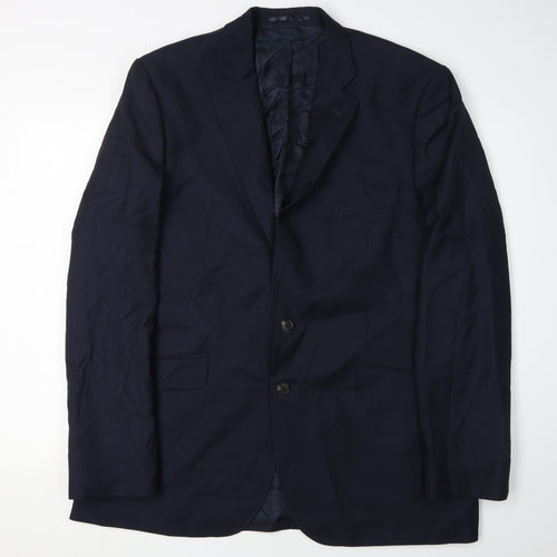 Jaeger Men's Blue 46L Blazer Long Classic Style