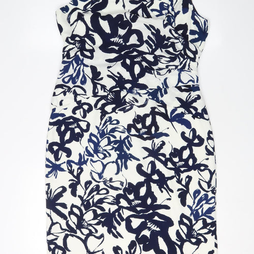 Hobbs Women's Multicoloured V-Neck Sheath Dress Size 12