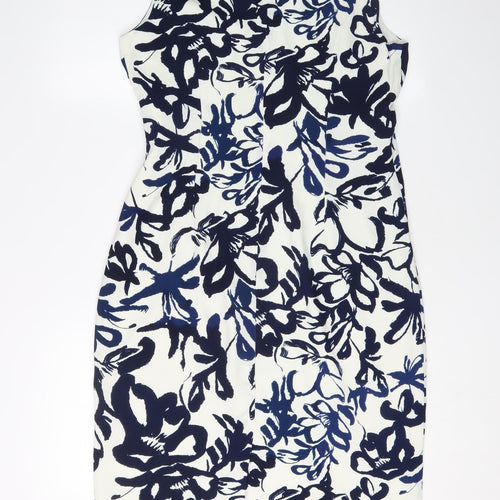 Hobbs Women's Multicoloured V-Neck Sheath Dress Size 12