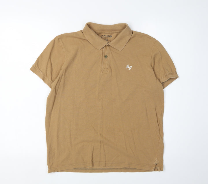 Jack & Jones Men's Brown Polo Shirt Size S