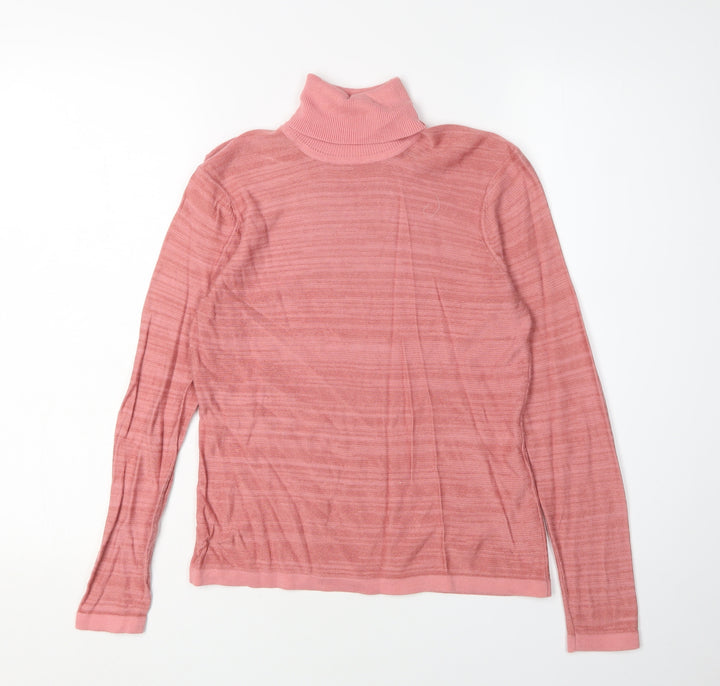 Viyella Women's Pink Roll Neck Jumper Size S