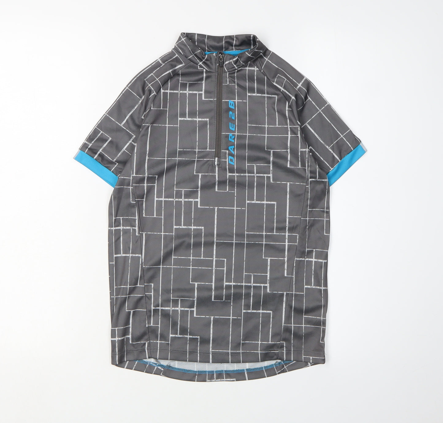 Dare 2B Boys Grey Geometric Cycling T-Shirt 11-12 Years