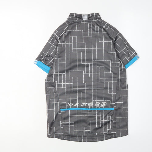 Dare 2B Boys Grey Geometric Cycling T-Shirt 11-12 Years