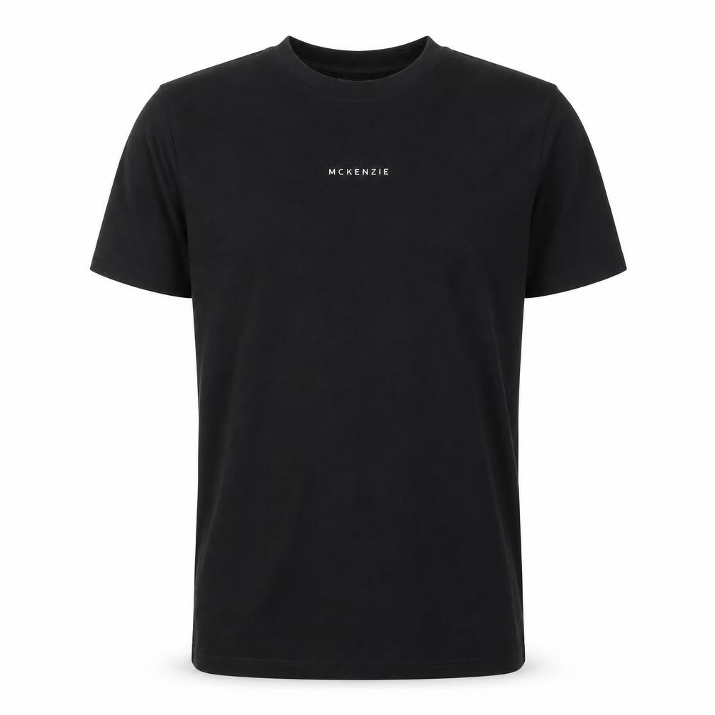 Front view of McKenzie Men's Black XS Crew Neck T-Shirt