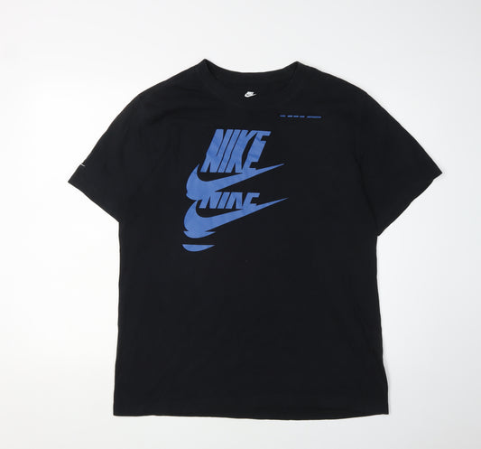 Nike Men's Black Graphic Print Sports T-Shirt L