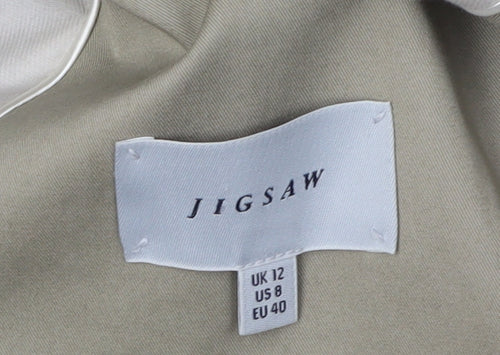 Jigsaw Women's Beige Trench Coat Size 12 Long Belted