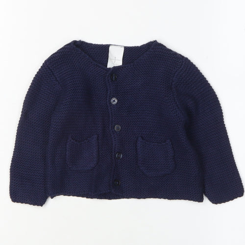 Jasper Conran Junior Girls Blue Knit Cardigan, 3-6 Months